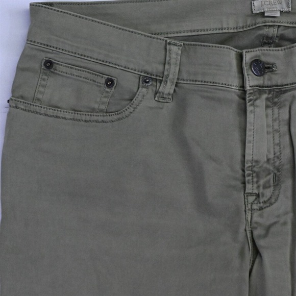 J.CREW 28 Skinny Olive Green Brushed Stretch Denim Jeans - Picture 2 of 7